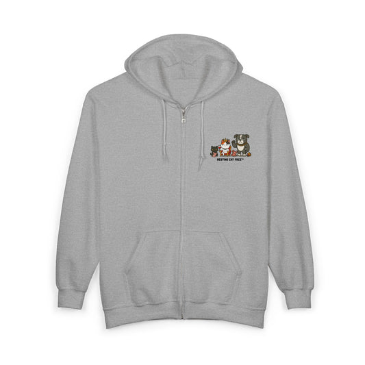 "Silence Is My Love Language" Zip Hoodie (Ash & Attitude Edition) | Resting Cat Face™
