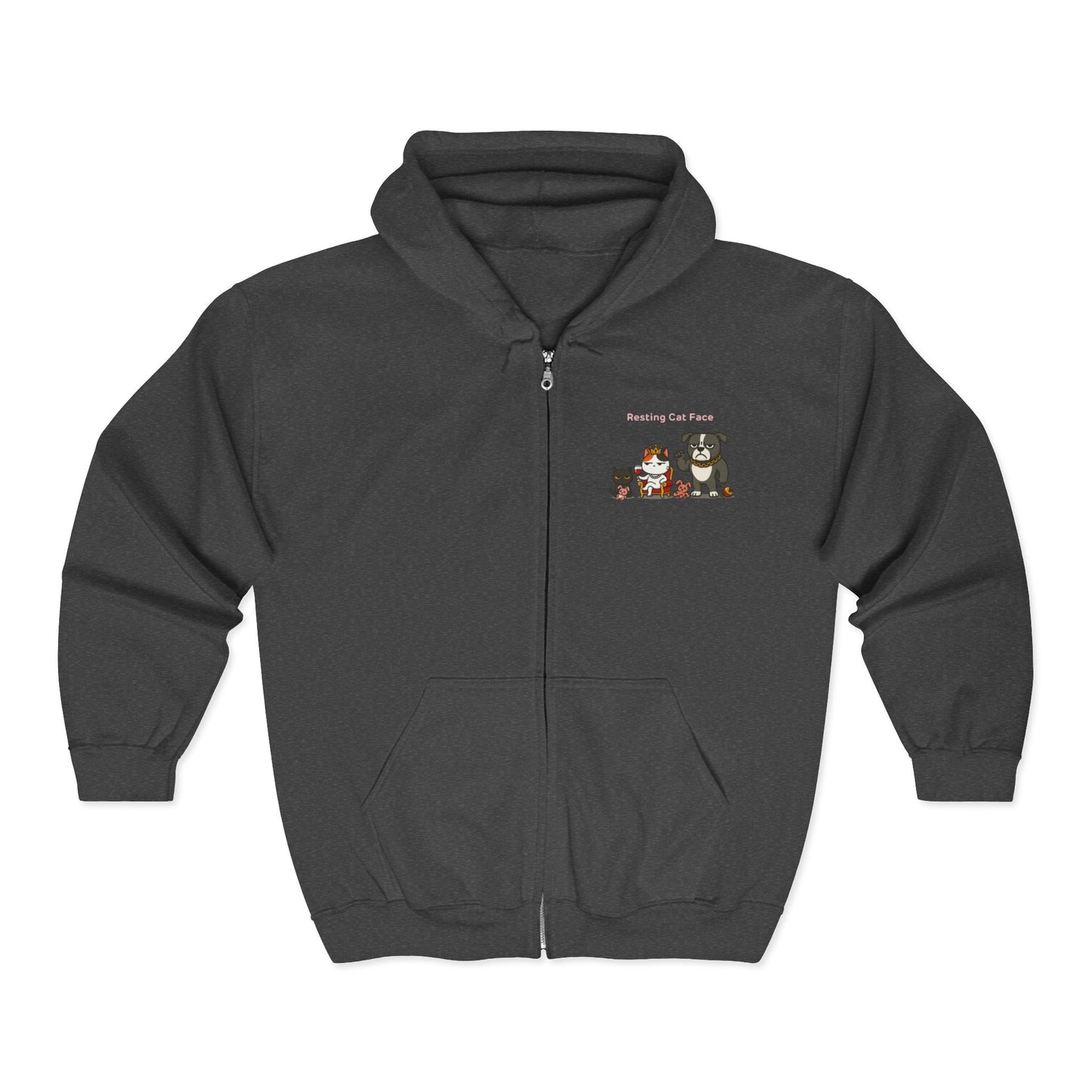 "Silence Is My Love Language" Zip Hoodie - Resting Cat Face™ Limited Edition