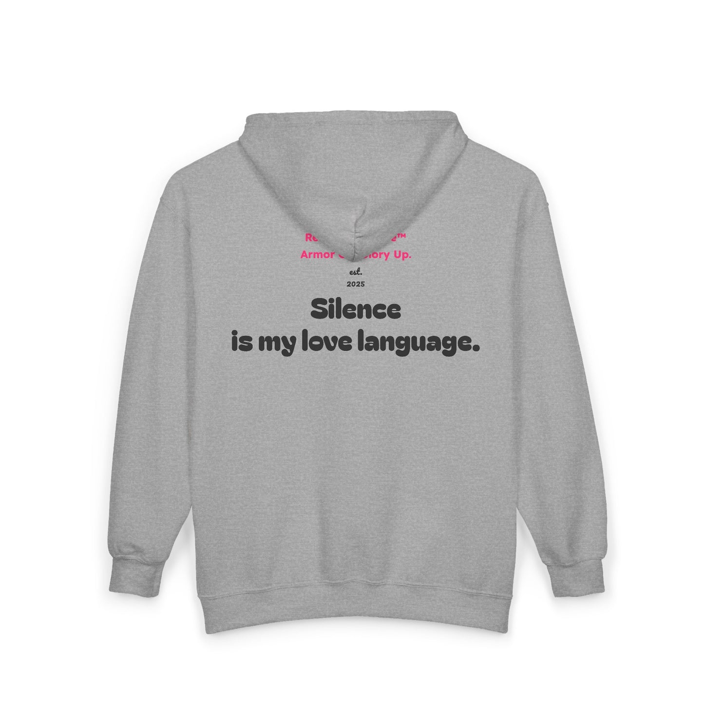 "Silence Is My Love Language" Zip Hoodie (Ash & Attitude Edition) | Resting Cat Face™