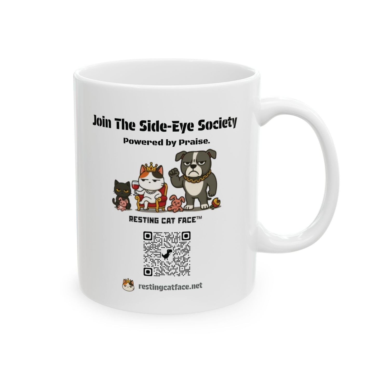 Meow in Black™ Ceramic Mug – Defending Earth from Intergalactic Stupidity