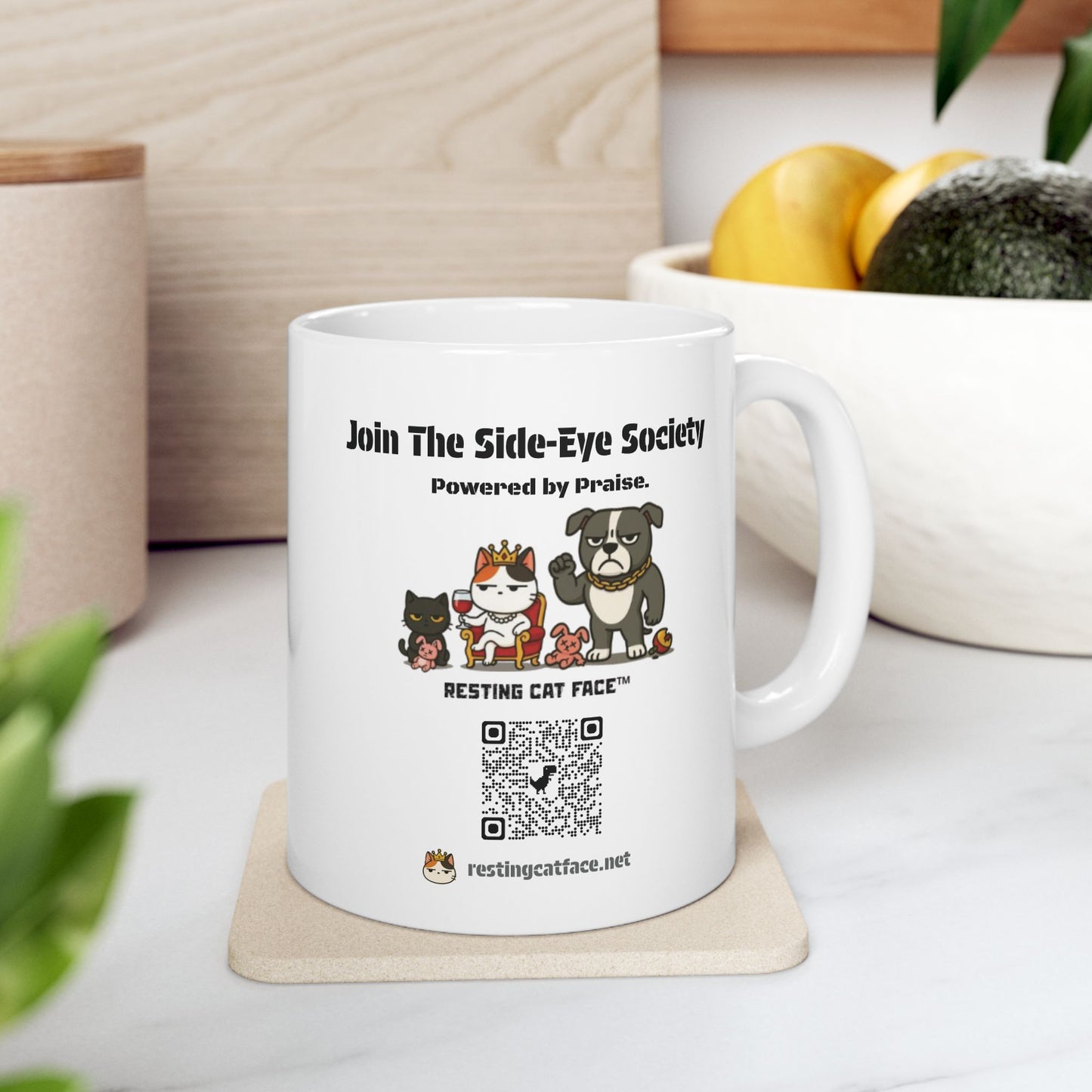 Meow in Black™ Ceramic Mug – Defending Earth from Intergalactic Stupidity