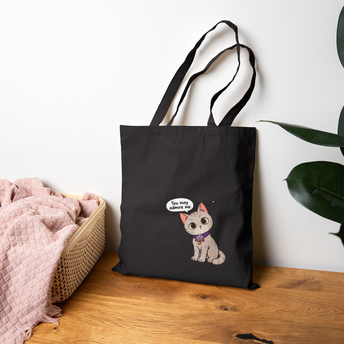 Sophia "You May Admire Me” Canvas Tote | Resting Cat Face™