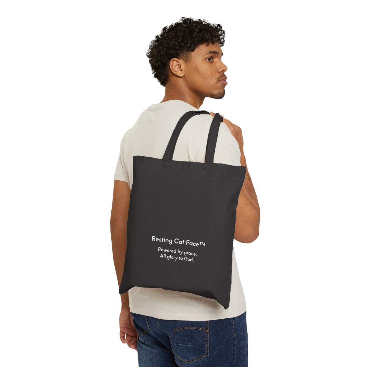 Queen Cat “Not Impressed” Canvas Tote | Resting Cat Face™