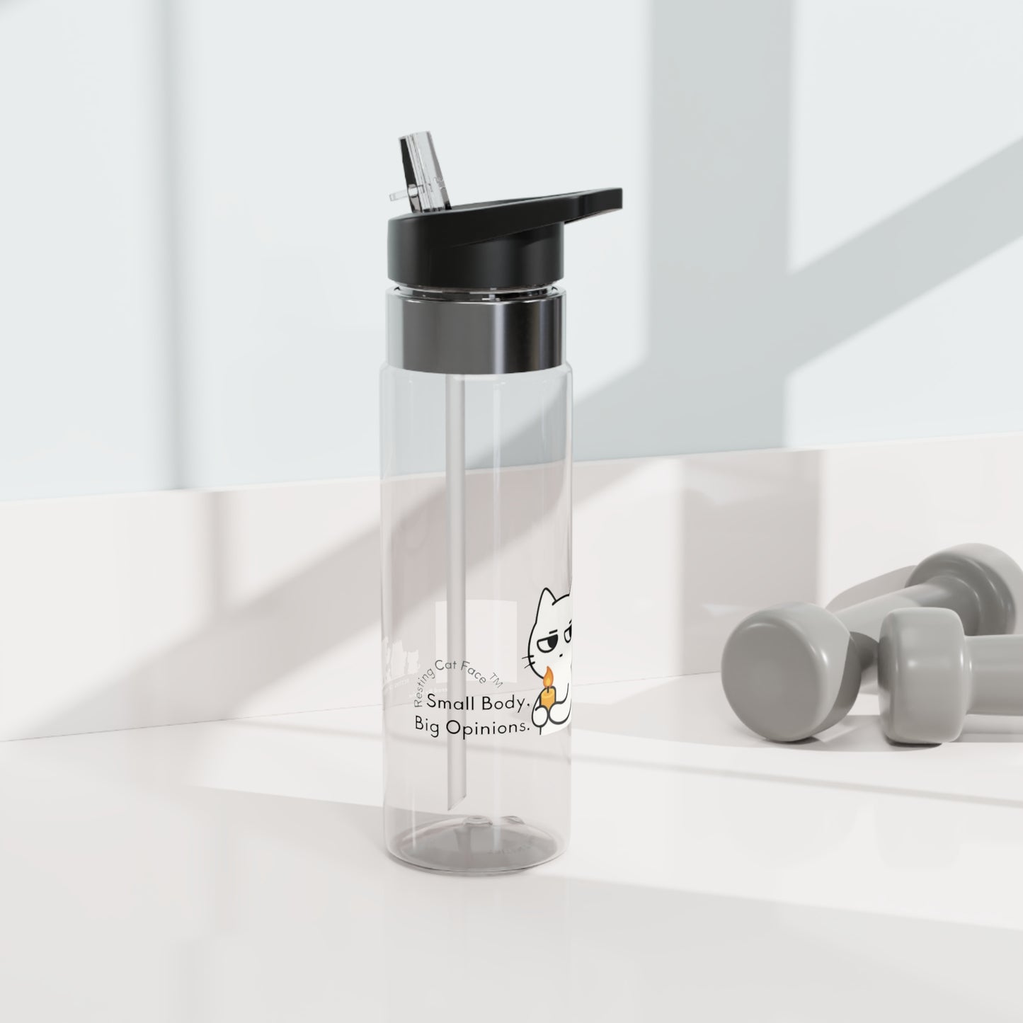 20oz Tritan Sport Bottle — "Small Body, Big Opinions" Resting Cat Face™ Edition