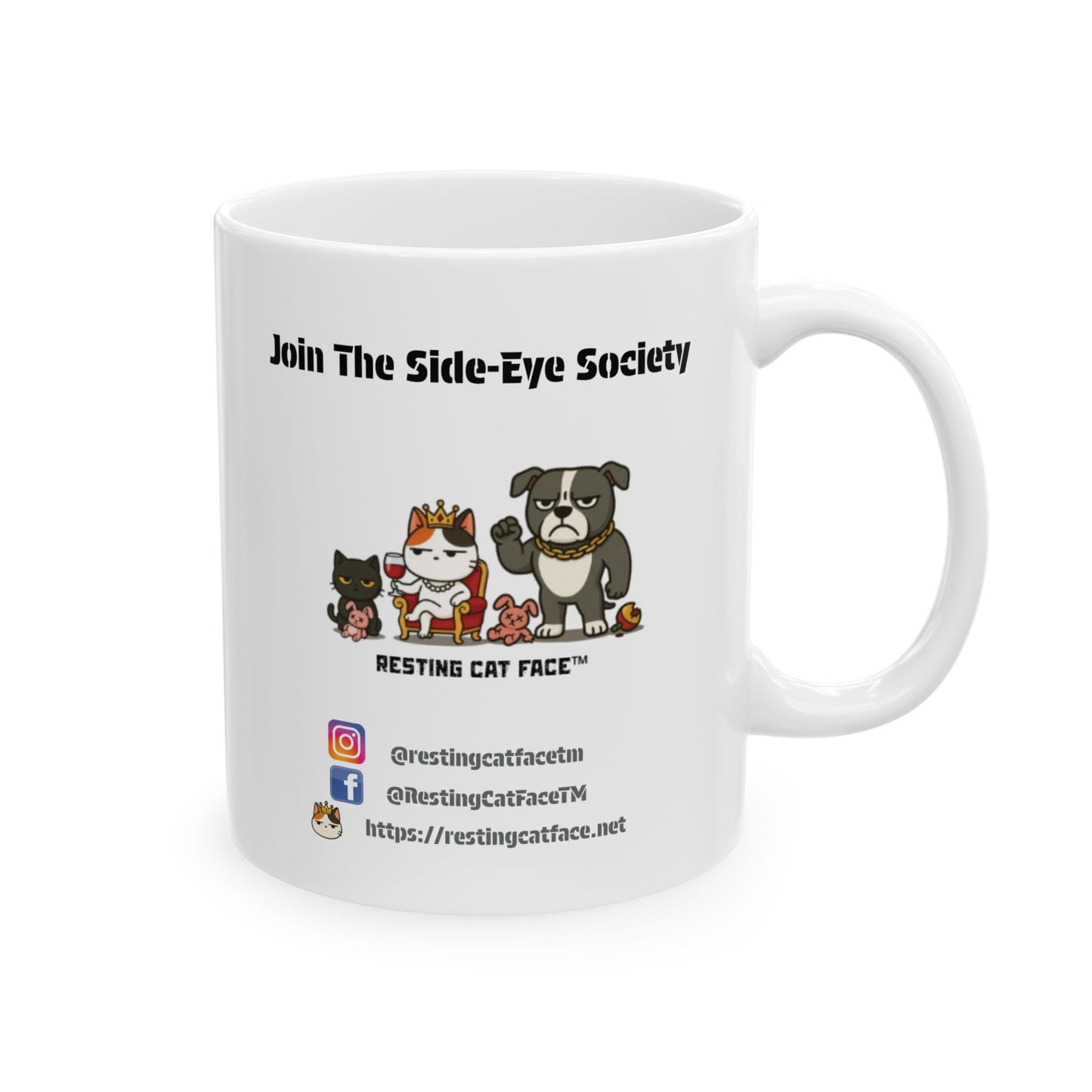 Meow in Black™ Ceramic Mug – Defending Earth from Intergalactic Stupidity