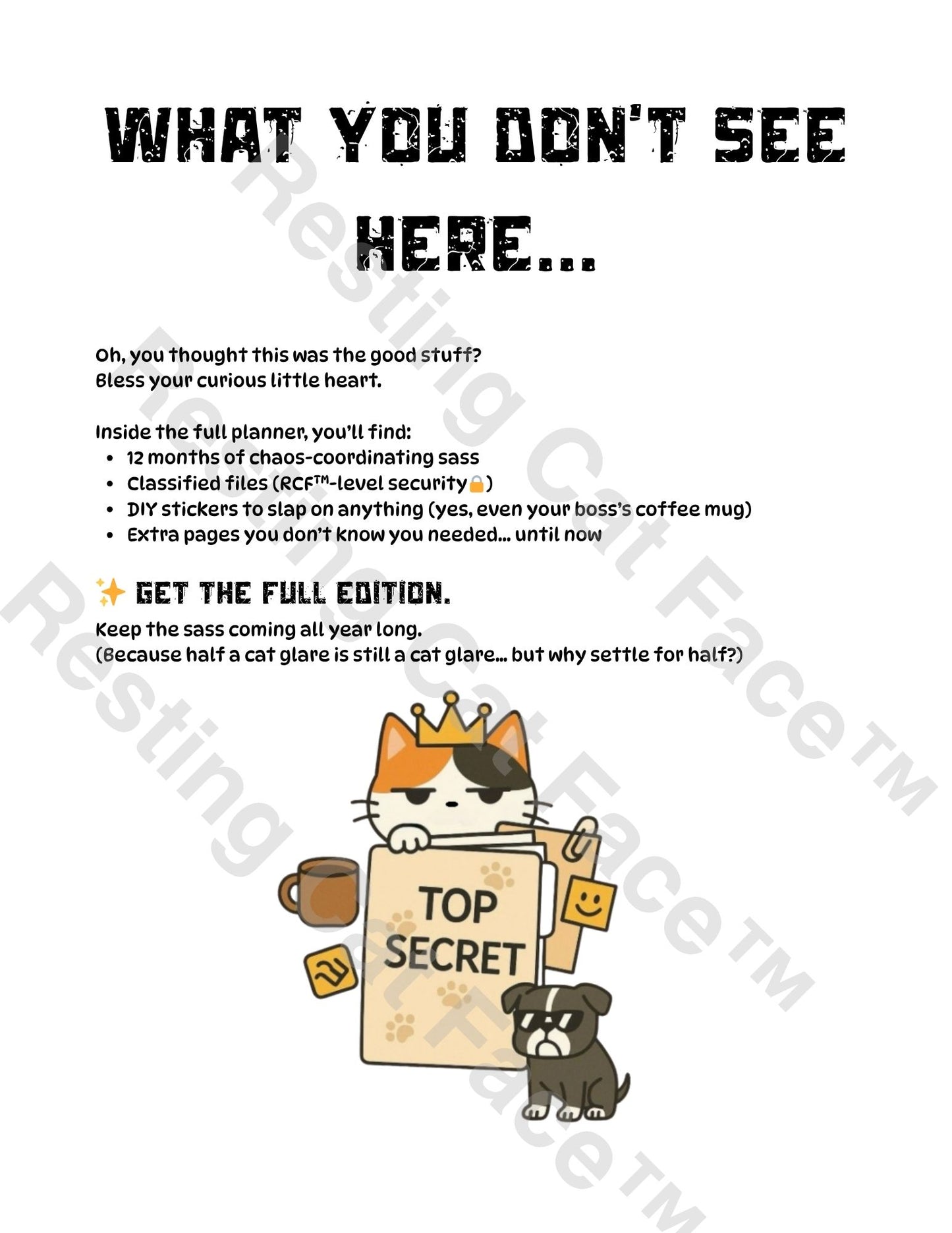 Resting Cat Fact™ 2025 - 2026 Digital Planner