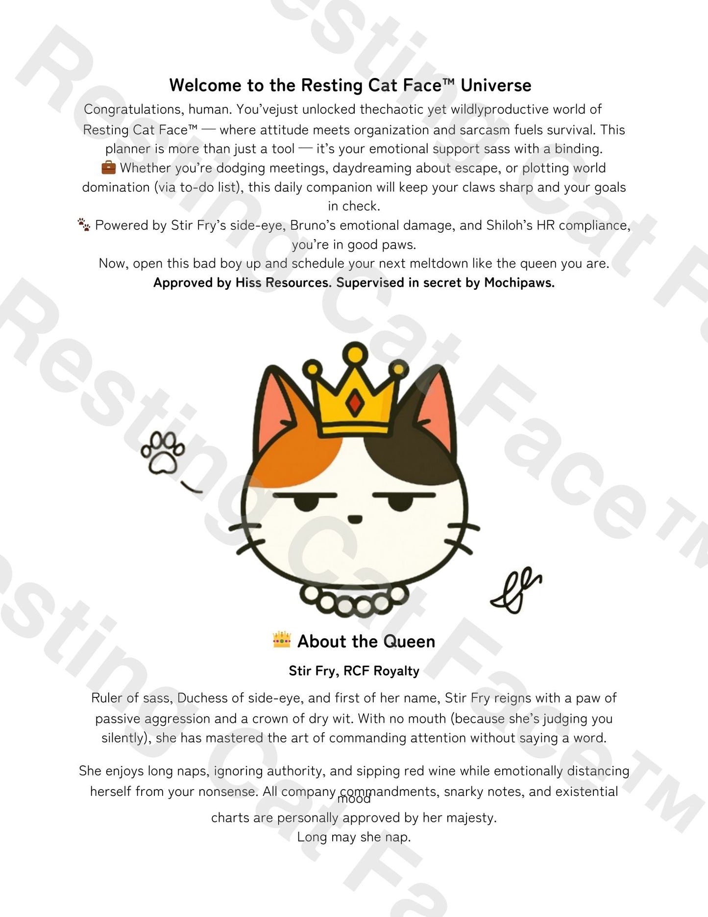 Resting Cat Fact™ 2025 - 2026 Digital Planner