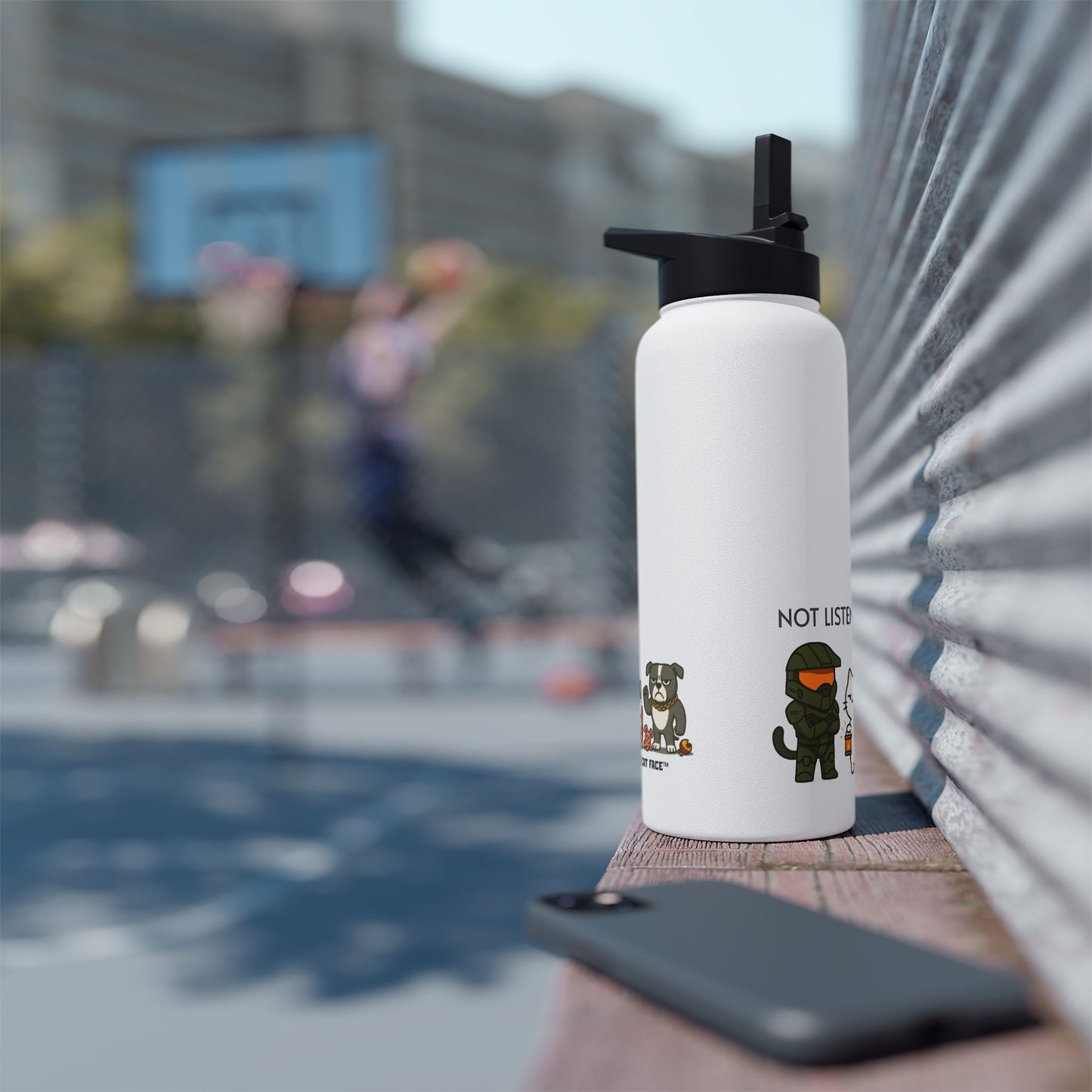 "NOT LISTENING" 32oz Insulated Tumbler | The Saint Snarky™ & Major Ruff™ Edition