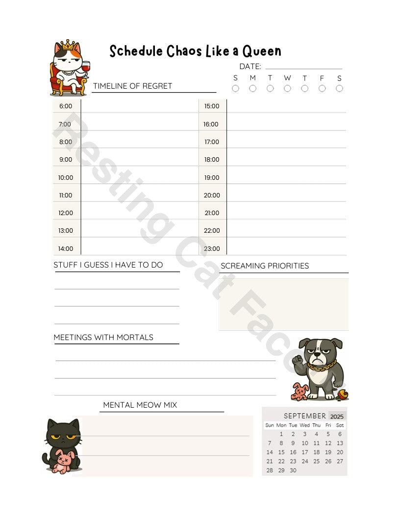 Resting Cat Fact™ 2025 - 2026 Digital Planner