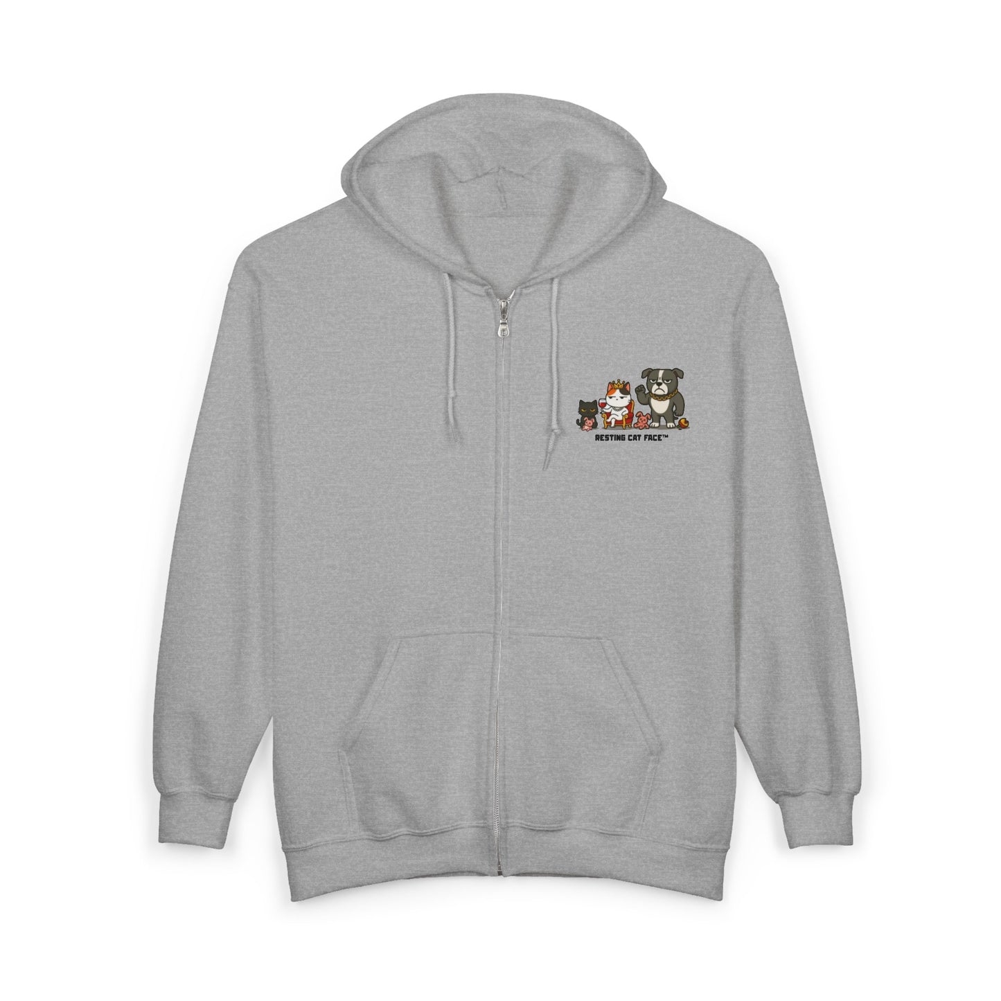 "Silence Is My Love Language" Zip Hoodie (Ash & Attitude Edition) | Resting Cat Face™