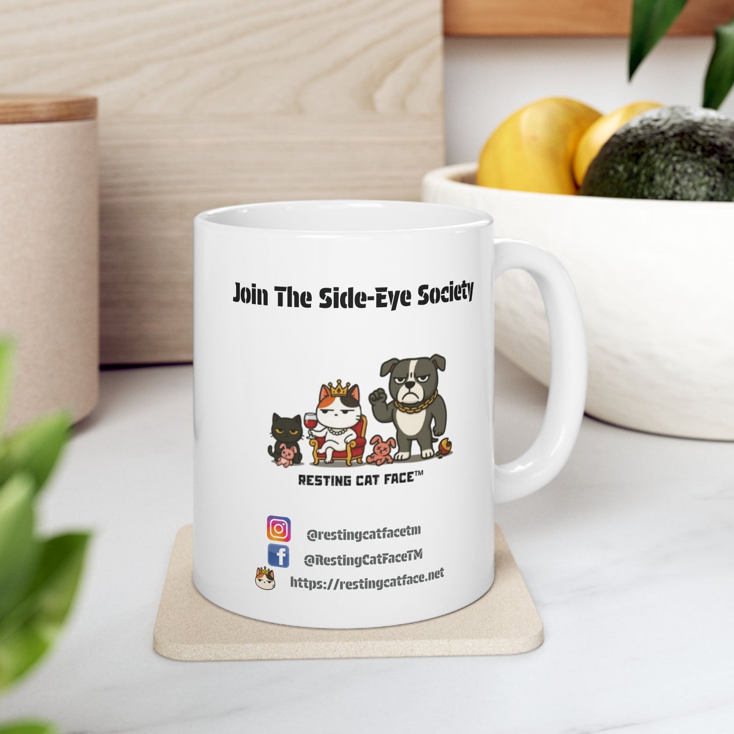 Meow in Black™ Ceramic Mug – Defending Earth from Intergalactic Stupidity